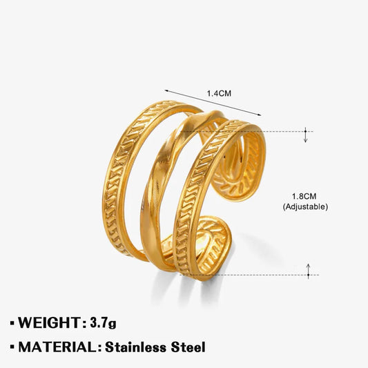 anillo abierto acero inoxidable Loyobriyida fondo blanco