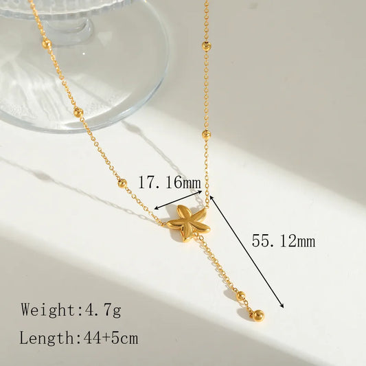 collar 304 acero inoxidable bañado en oro 18k diseño geométrico Loyobriyida fondo blanco