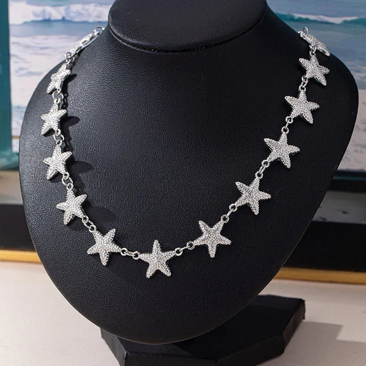 collar aleación de zinc diseño estrella de mar Loyobriyida fondo blanco
