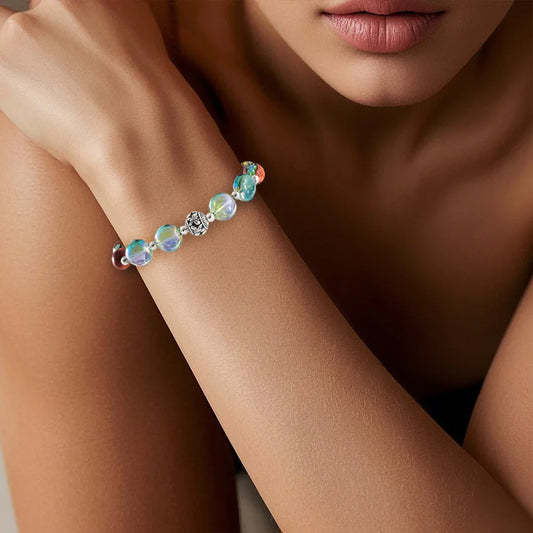 pulsera artificial cristal diseño geométrico Loyobriyida fondo blanco