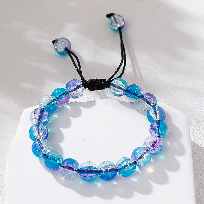 pulsera glass/colored glaze diseño geométrico Loyobriyida fondo blanco