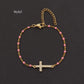 pulsera 201 acero inoxidable bañado en oro con circón Loyobriyida fondo blanco