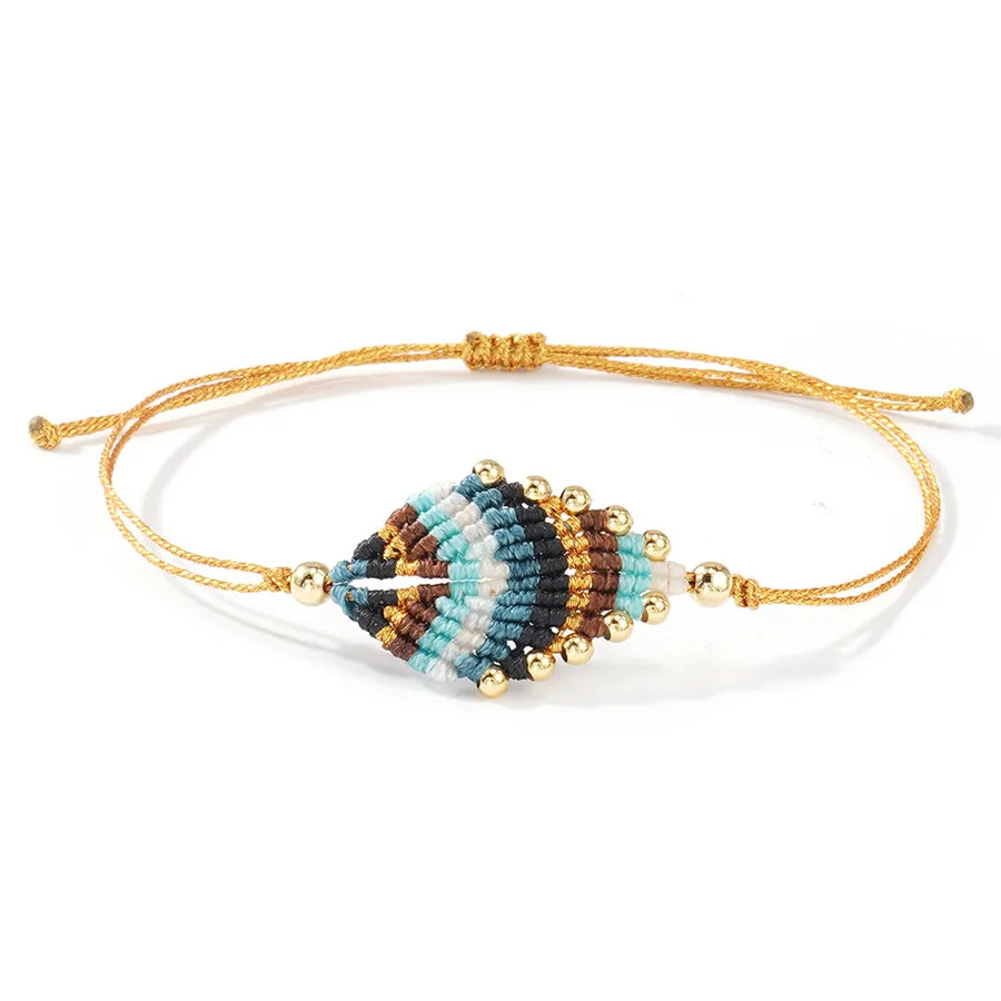 pulsera cobre bead wax line diseño hoja Loyobriyida fondo blanco