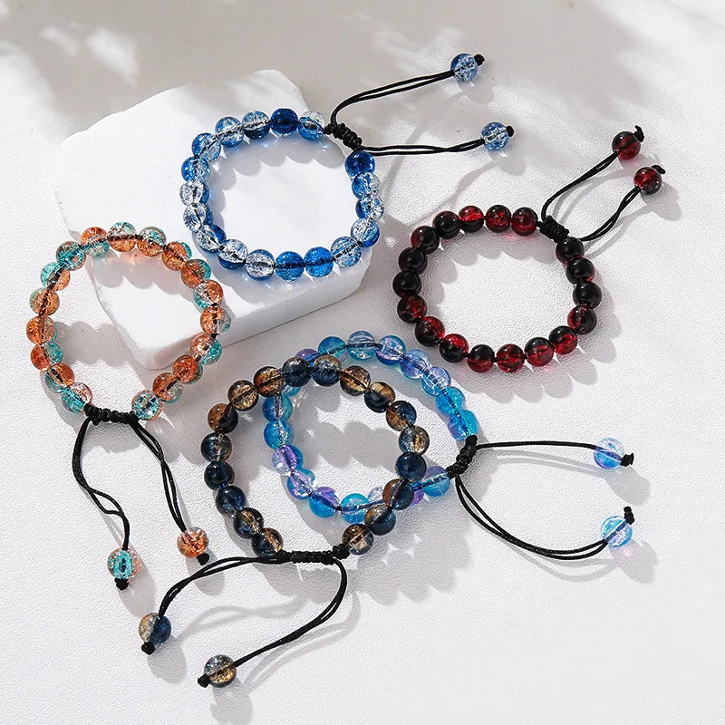pulsera glass/colored glaze diseño geométrico Loyobriyida fondo blanco