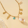 collar 304 acero inoxidable bañado en oro 18k sin piedra Loyobriyida fondo blanco