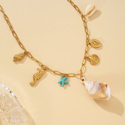 collar 304 acero inoxidable bañado en oro 18k sin piedra Loyobriyida fondo blanco
