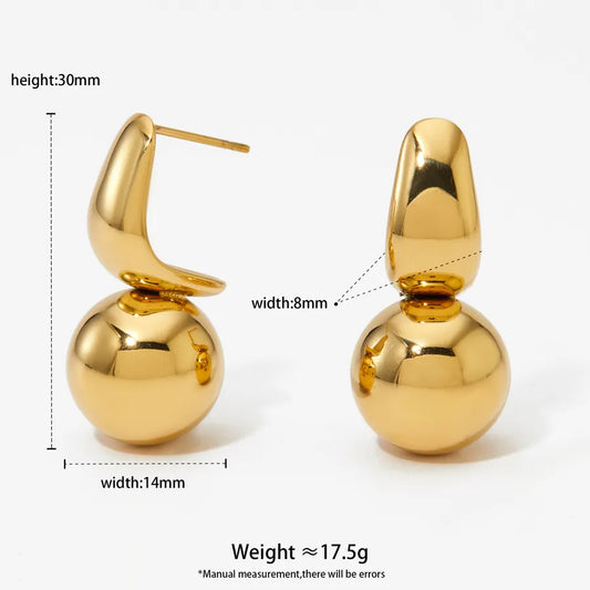 pendientes 304 acero inoxidable bañado en oro diseño geométrico Loyobriyida fondo blanco