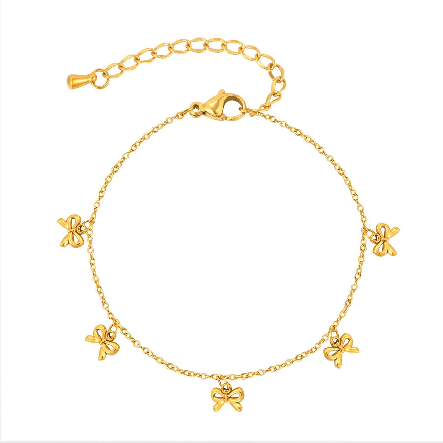 pulsera 201 acero inoxidable bañado en oro 18k diseño lazo Loyobriyida fondo blanco