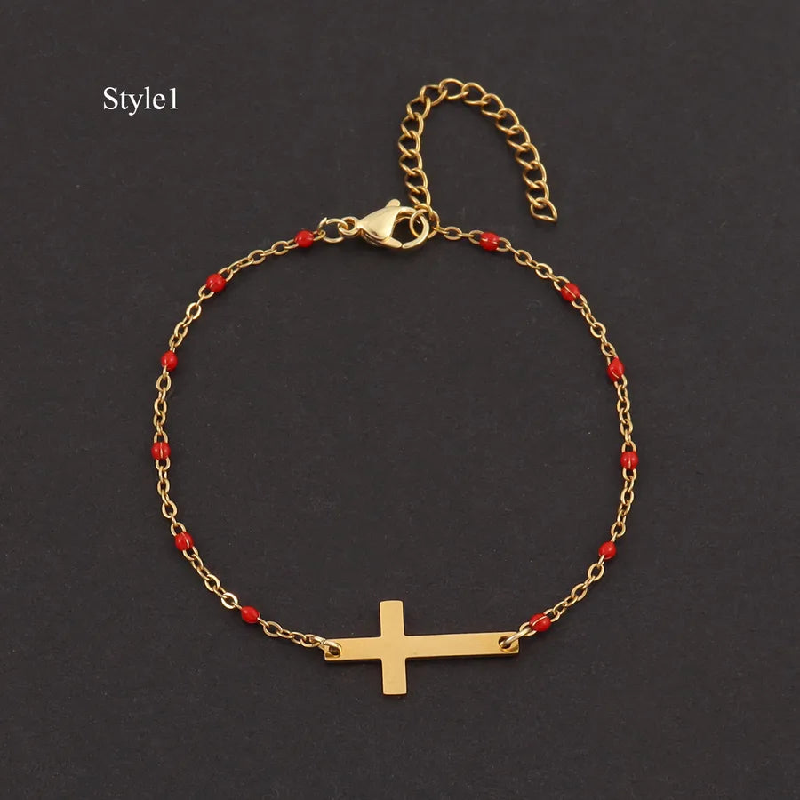 pulsera 201 acero inoxidable bañado en oro con circón Loyobriyida fondo blanco