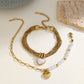 pulsera 304 acero inoxidable bañado en oro 18k con imitación perla Loyobriyida fondo blanco