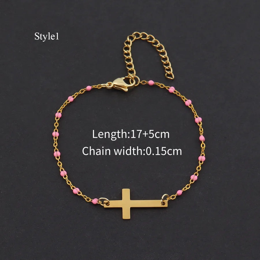 pulsera 201 acero inoxidable bañado en oro con circón Loyobriyida fondo blanco