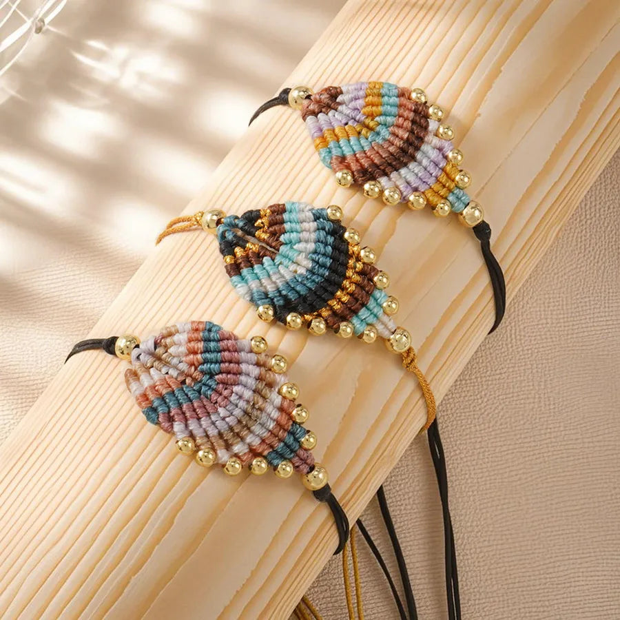 pulsera cobre bead wax line diseño hoja Loyobriyida fondo blanco