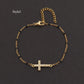 pulsera 201 acero inoxidable bañado en oro con circón Loyobriyida fondo blanco