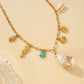 collar 304 acero inoxidable bañado en oro 18k sin piedra Loyobriyida fondo blanco