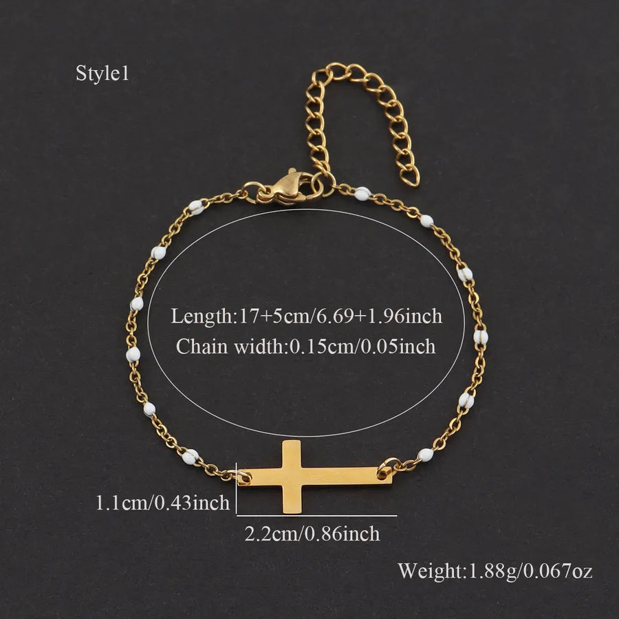 pulsera 201 acero inoxidable bañado en oro con circón Loyobriyida fondo blanco