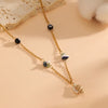 collar 304 acero inoxidable bañado en oro 18k sin piedra Loyobriyida fondo blanco
