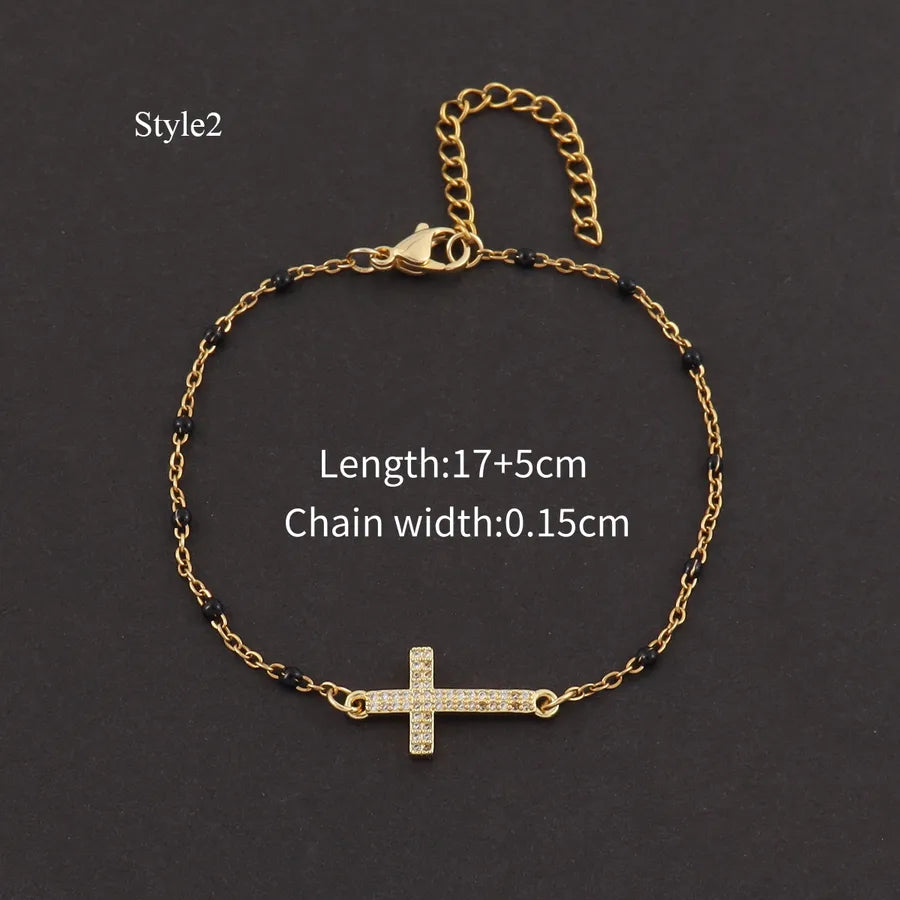 pulsera 201 acero inoxidable bañado en oro con circón Loyobriyida fondo blanco