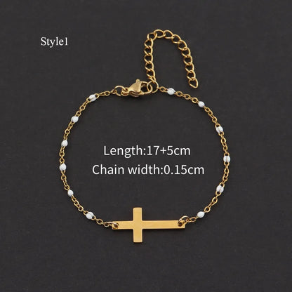 pulsera 201 acero inoxidable bañado en oro con circón Loyobriyida fondo blanco