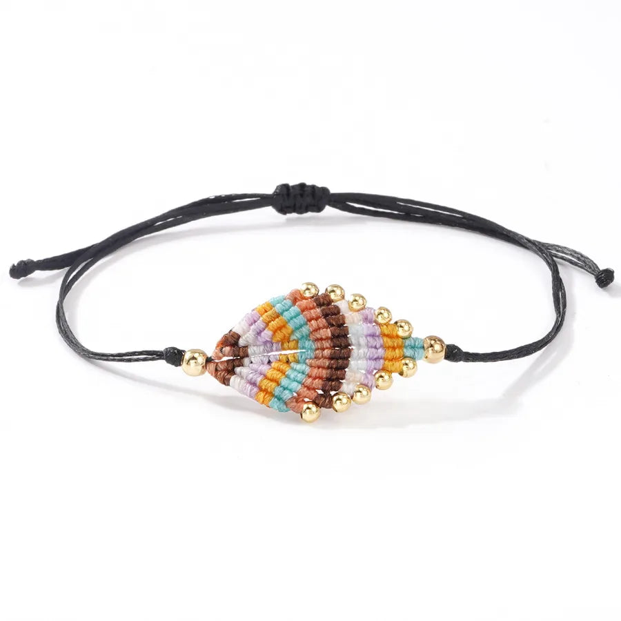 pulsera cobre bead wax line diseño hoja Loyobriyida fondo blanco