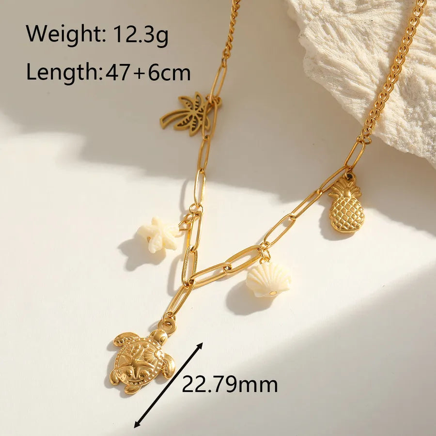 collar 304 acero inoxidable bañado en oro 18k con acrílico Loyobriyida fondo blanco