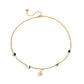 collar 304 acero inoxidable bañado en oro 18k sin piedra Loyobriyida fondo blanco