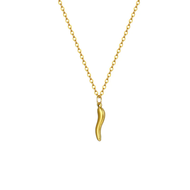 collar 304 acero inoxidable bañado en oro 18k sin piedra Loyobriyida fondo blanco