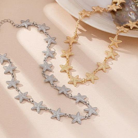 collar aleación de zinc diseño estrella de mar Loyobriyida fondo blanco
