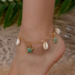 Tobillera verano aleación diseño estrella de mar