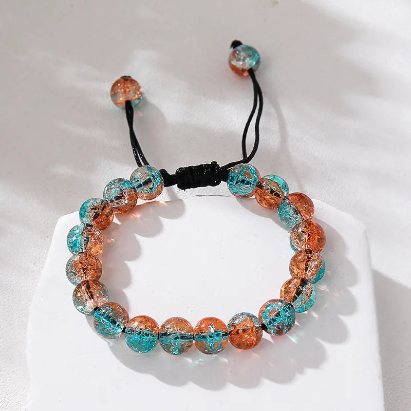 pulsera glass/colored glaze diseño geométrico Loyobriyida fondo blanco