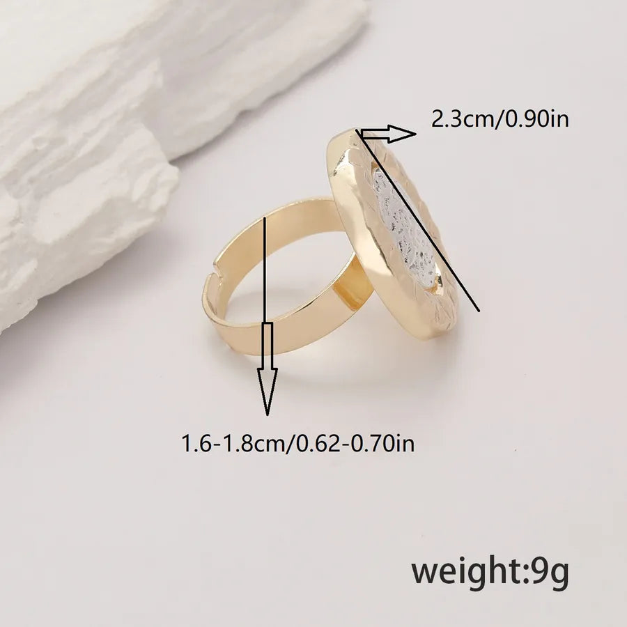 anillo abierto aleación de zinc diseño geométrico Loyobriyida fondo blanco