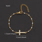 pulsera 201 acero inoxidable bañado en oro con circón Loyobriyida fondo blanco
