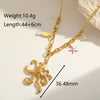 collar 304 acero inoxidable bañado en oro 18k con acrílico Loyobriyida fondo blanco