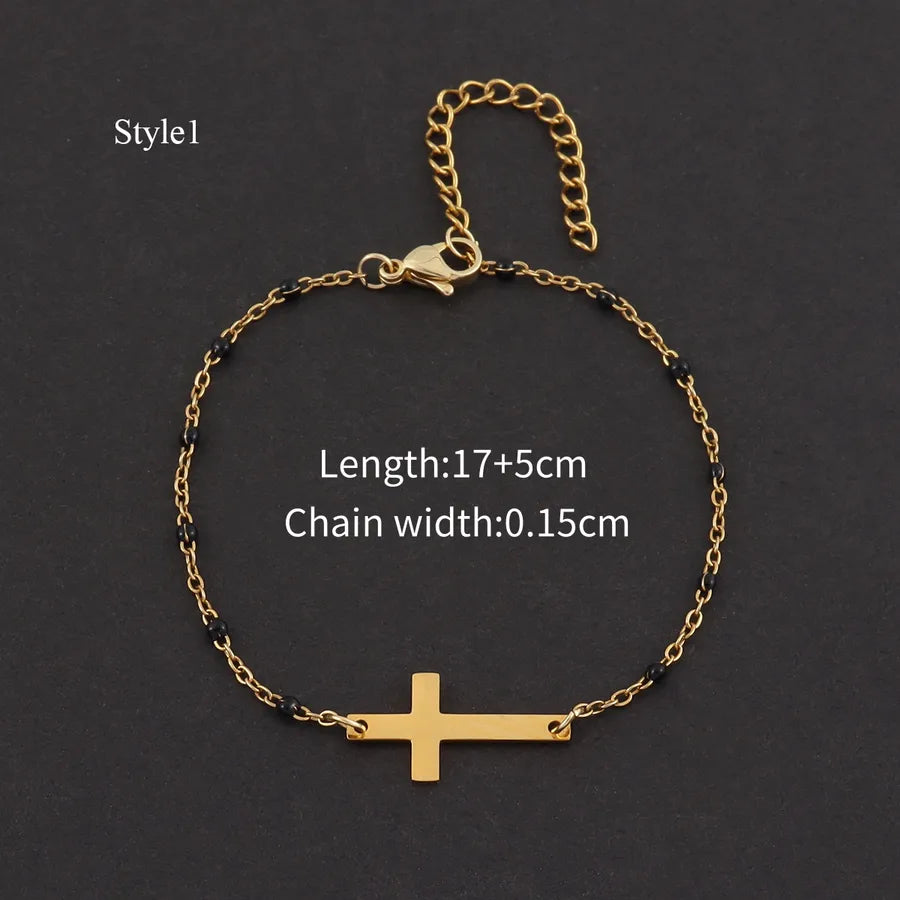pulsera 201 acero inoxidable bañado en oro con circón Loyobriyida fondo blanco