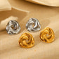 pendientes 304 acero inoxidable bañado en oro 18k diseño redondo Loyobriyida fondo blanco
